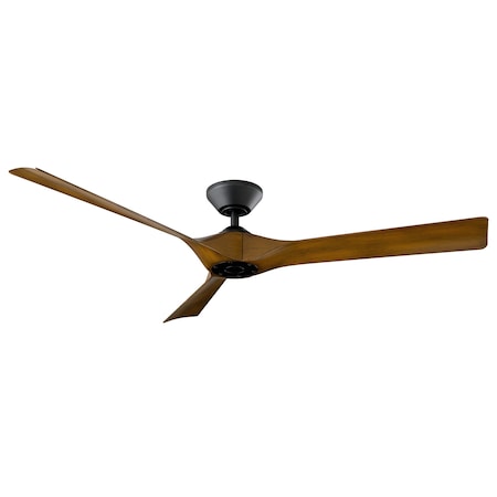 Modern Forms Torque 3-Blade Smart Ceiling Fan 58in Matte Black/Koa with Remote Control, 3 Blades, 120 V, 58 in W FR-W2204-58